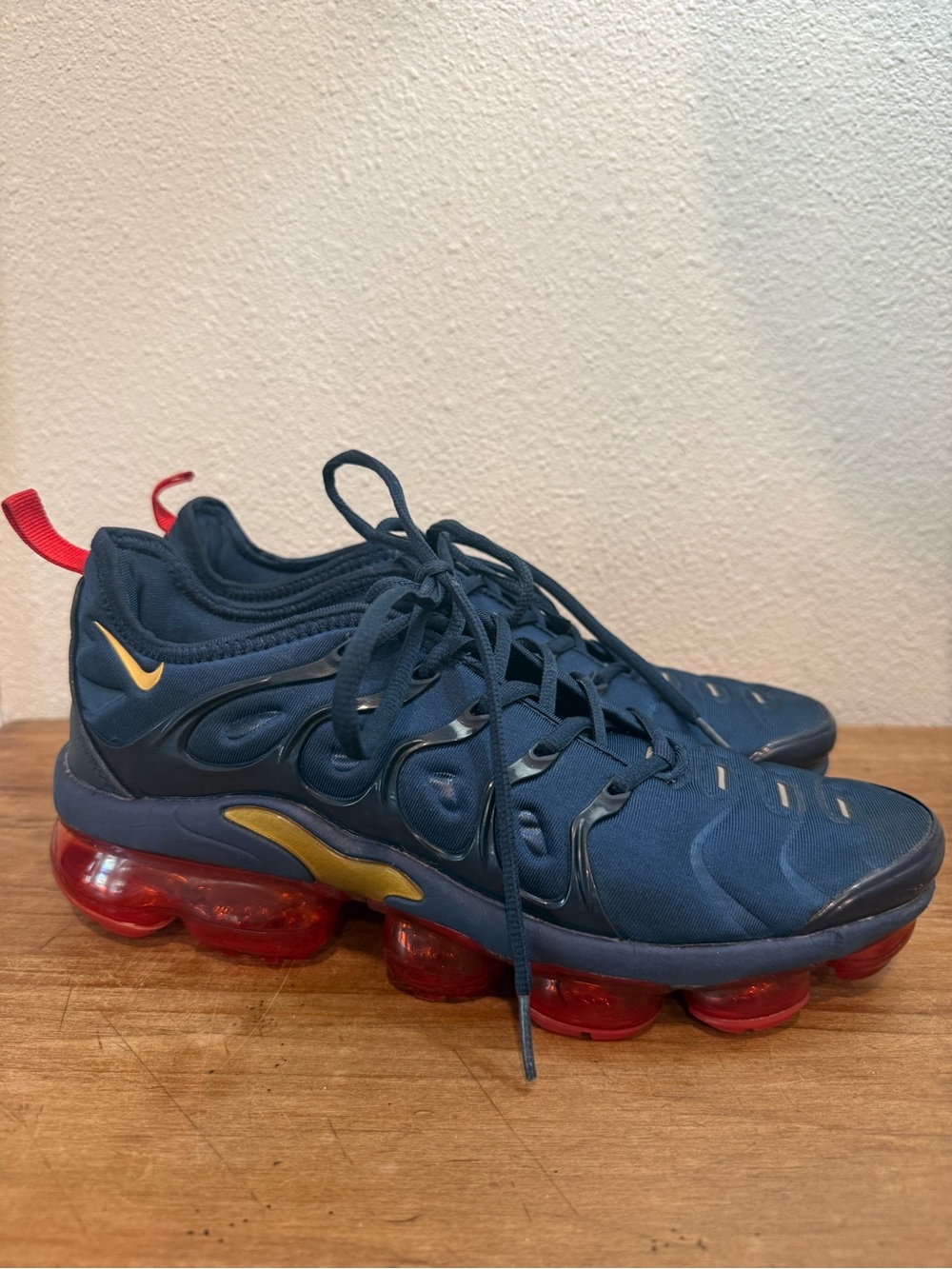 Nike Air VaporMax Plus Olympic Midnight Navy Red Gold Men’s Size 8 924453-405